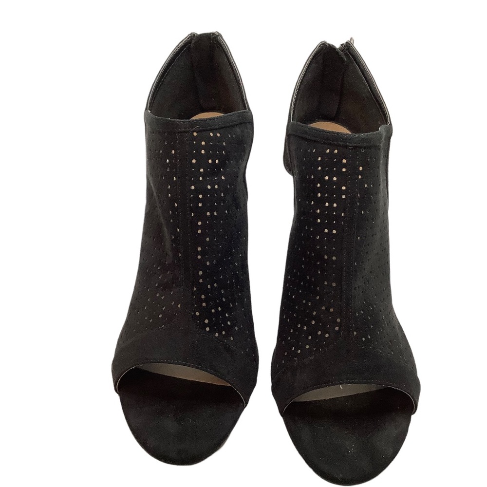 Christian Siriano black faux suede heel boots size 11